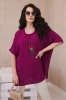 Oversized blouse with pendant plum