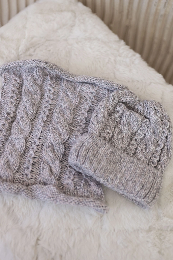 Women's set K153 gray+powdered pink