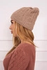 Čapica s fleece Anna K238 tmavo béžová