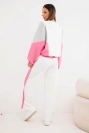 Women's butter-soft set with a loose sweatshirt and wide-leg pants pink