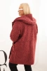Plus Size women's coat with a hood and pockets red
