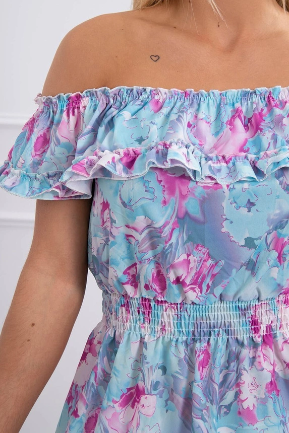 Off-the-shoulder floral dress mint