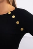 Blouse with decorative buttons black