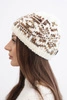 Women's wool winter hat with decorative crystals K399 black