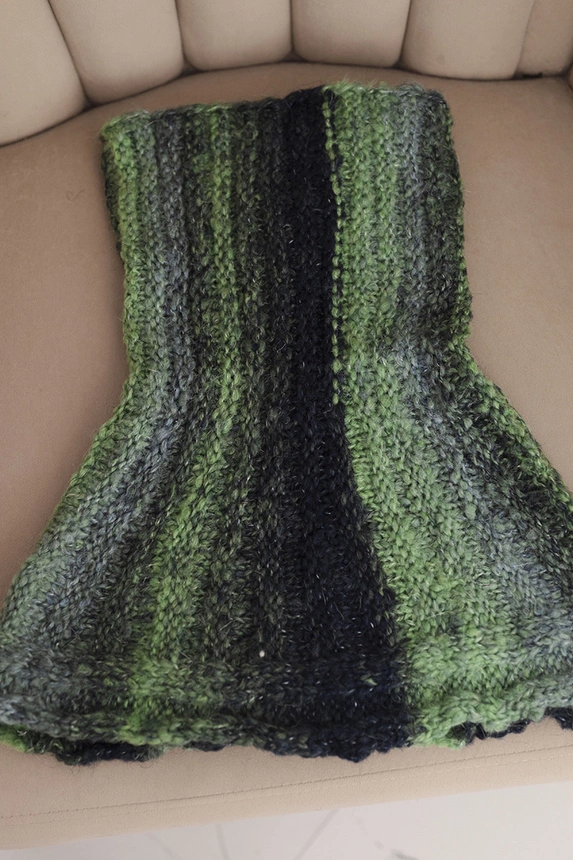 Women's soft wool cowl winter golf KN21 green