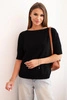 Women's short-sleeve viscose sweater black