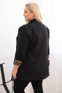 Damenjacke Plus Size mit Futter in Leopardenmuster schwarz