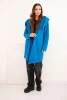 Women's cotton hoodie with an elongated front cornflower blue