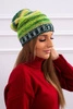 Čapica s fleece Krystyna K207 neónová zelená+tmavo zelená