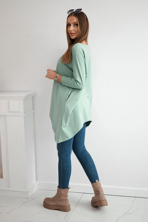 Oversize-Bluse dunkel mint