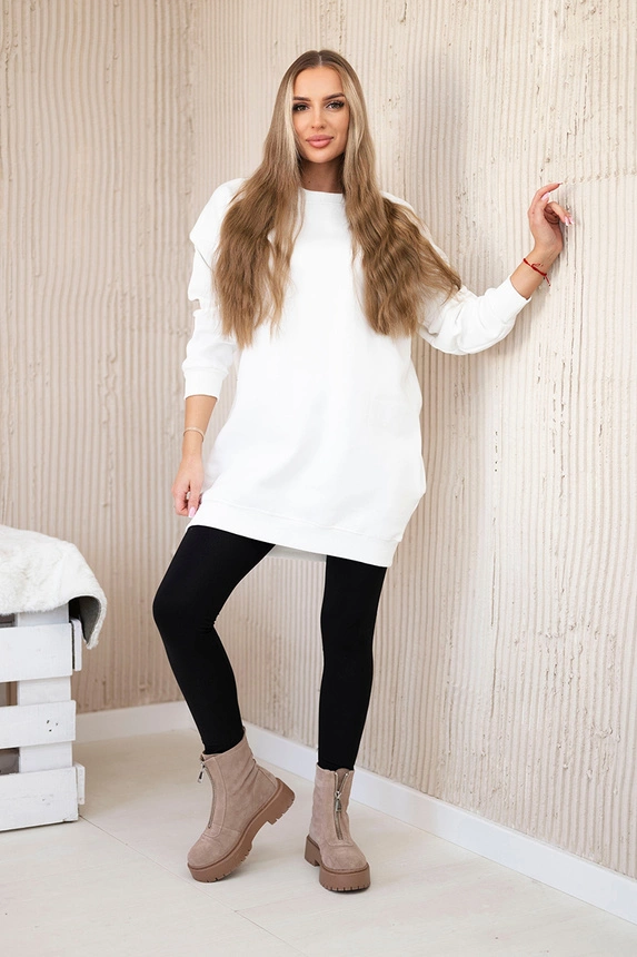 Zateplená mikina s kalifornským nápisom ecru