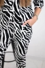 Velor set with zebra print black+white