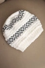 Women's winter hat with pattern and wool K425 white