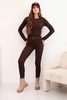 Damen-Baumwollset mit langen Ärmeln und Leggings braun
