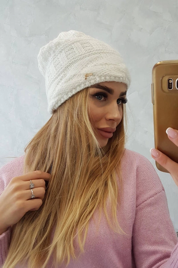 Čapica s fleece Edyta K298 ecru