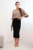 Women's viscose pencil skirt with elastic waist black