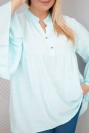 Damenbluse aus Viskose in Plus Size mit Volantärmeln und V-Ausschnitt mintfarben