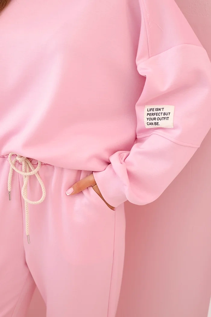 Viskose-Set Sweatshirt + Hose Bonbon-Rosa