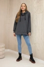 Insulated sweatshirt with a zipper on the side graphite