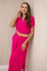 Dress with a decorative belt fuchsia