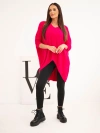 Sweter damski Plus Size z dekoltem V fuksja