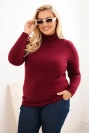 Moteriškas viskozės megztinis Plus Size su klasikinio kirpimo golfo raudonas