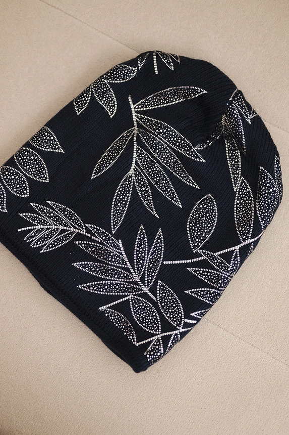 Women's winter wool hat with double rolled-up cuff K426 orange