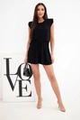 Moteriškas viskozės komplektas su palaidine ir kelnėmis juodas