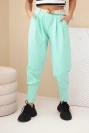 Damen Baumwollhose mit hohem Bund und Gürtel mintgrün