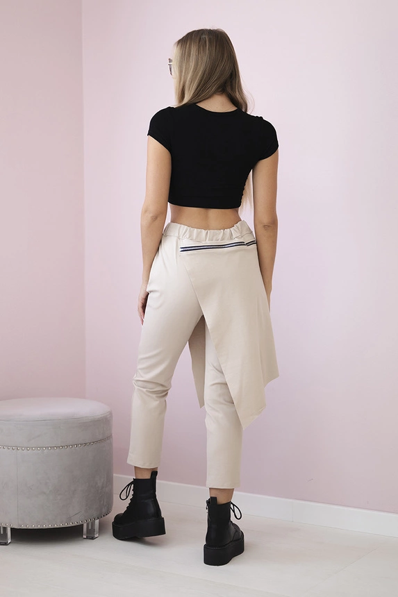 Punto Milano Winterhose mit dekorativem Reißverschluss Dunkelbeige