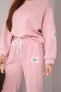 Komplet damski masełko bluza + spodnie ciemny pudrowy róż