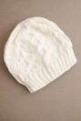 Women's winter wool hat with lace pattern K427 ecru