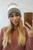 Bojana vilnonė kepurė K265 pilka+balta