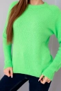 Damenpullover aus Baby-Alpaka mit langen Ärmeln grün neon