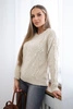 Sweater with braid weave beige