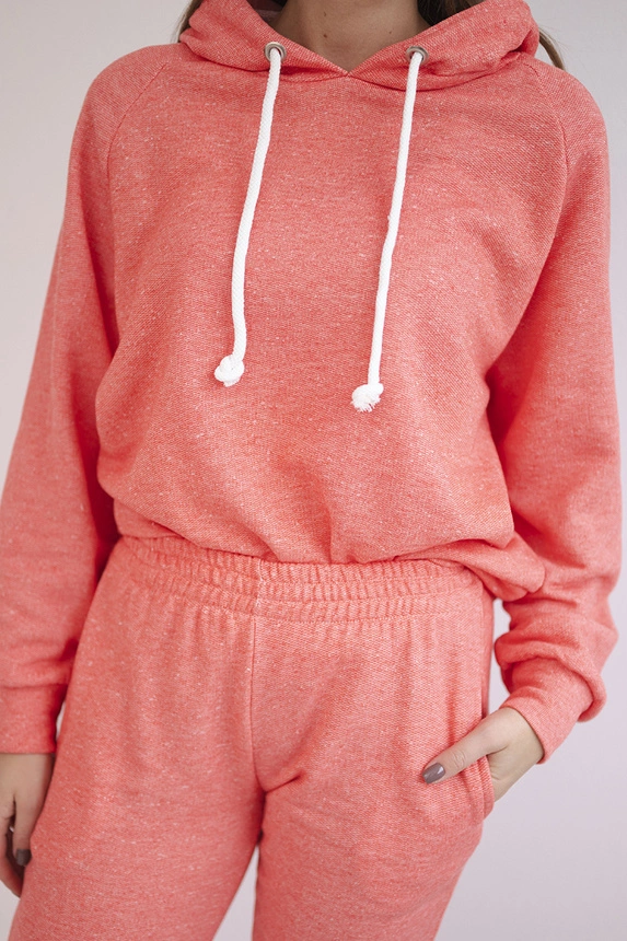 Sweatshirt-Set mit Kapuze in Himbeere