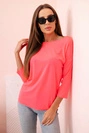 Damenbluse mit U-Boot-Ausschnitt pink neon
