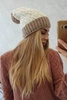 Bibiana vilnonė kepurė K264 dark beige+ecru