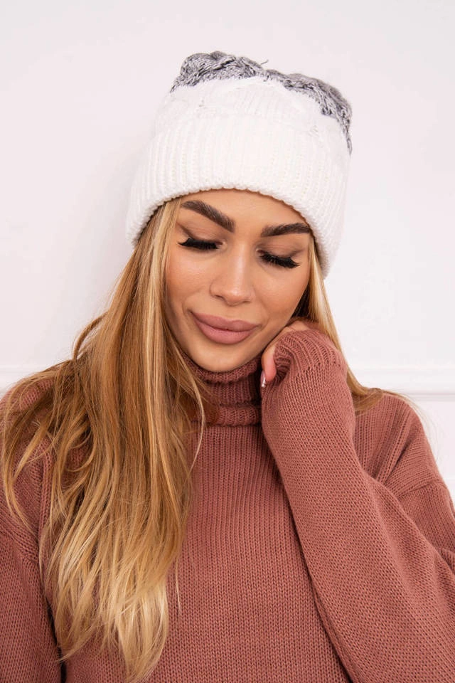 Cap with fleece Alice K248 white+gray