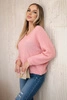 V-neck sweater powder pink