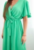 Dress with a wrap neckline light green