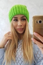 Čepice Magda s ohrnutím K293 zelená neonová