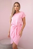 Tied dress with an envelope-like bottom light pink