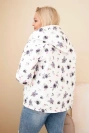 Dámská jarní bunda Plus Size s drobným květinovým vzorem grafitová