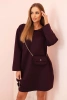 Women's plus size viscose dress with a chain bag plum