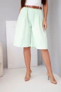 Women's viscose summer shorts with a belt and wide leg mint