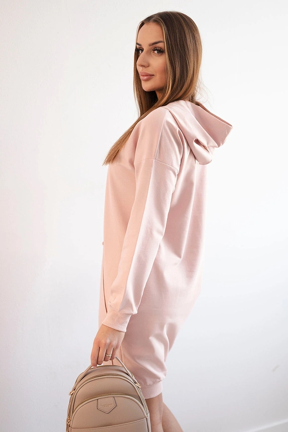 Kapuzenkleid dunkelpuderrosa