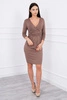 Dress fitted with a cut under the bust cappuccino