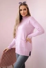 Sweater with stand-up collar purple