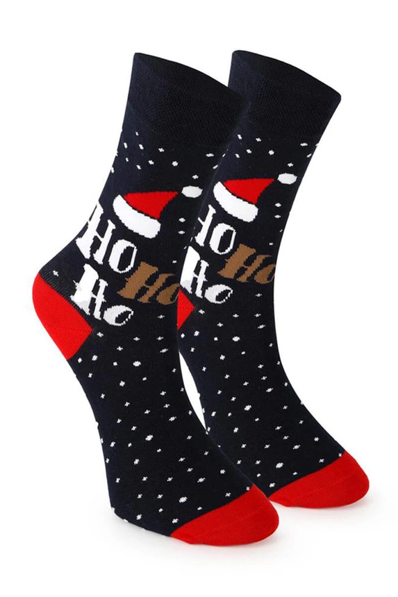Unisex Christmas socks in a box – set of 2 pairs with reindeer and the inscription Ho Ho